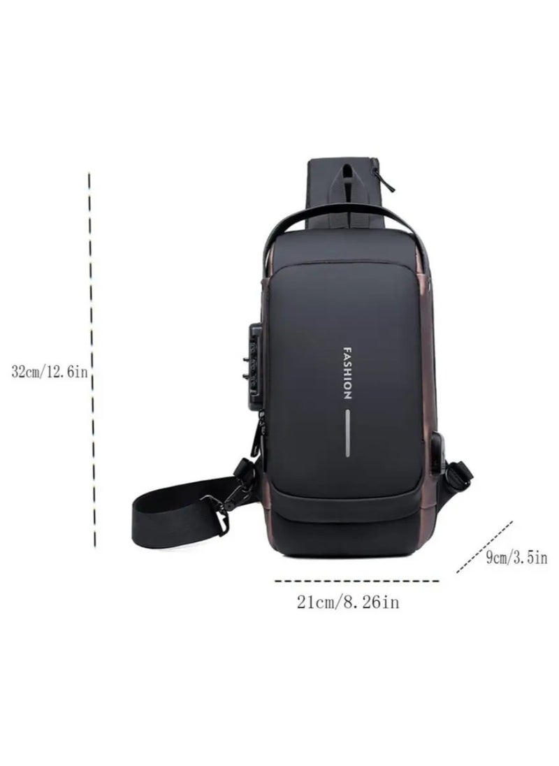 FASHION Fashion Short Vest Bag Anti-theft Motorcycle Sports Bag with USB Charging Waterproof Shoulder Bag  - Image 2