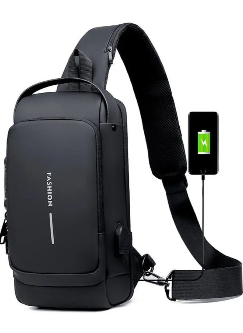 FASHION Fashion Short Vest Bag Anti-theft Motorcycle Sports Bag with USB Charging Waterproof Shoulder Bag  - Image 3