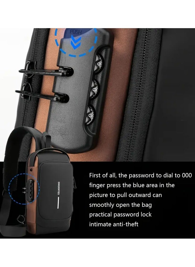 FASHION Fashion Short Vest Bag Anti-theft Motorcycle Sports Bag with USB Charging Waterproof Shoulder Bag  - Image 4