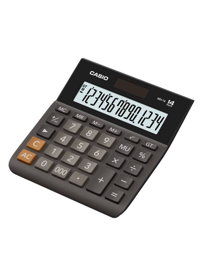 MH-14 14-Digits Desk Top Calculator Grey/Black/Brown