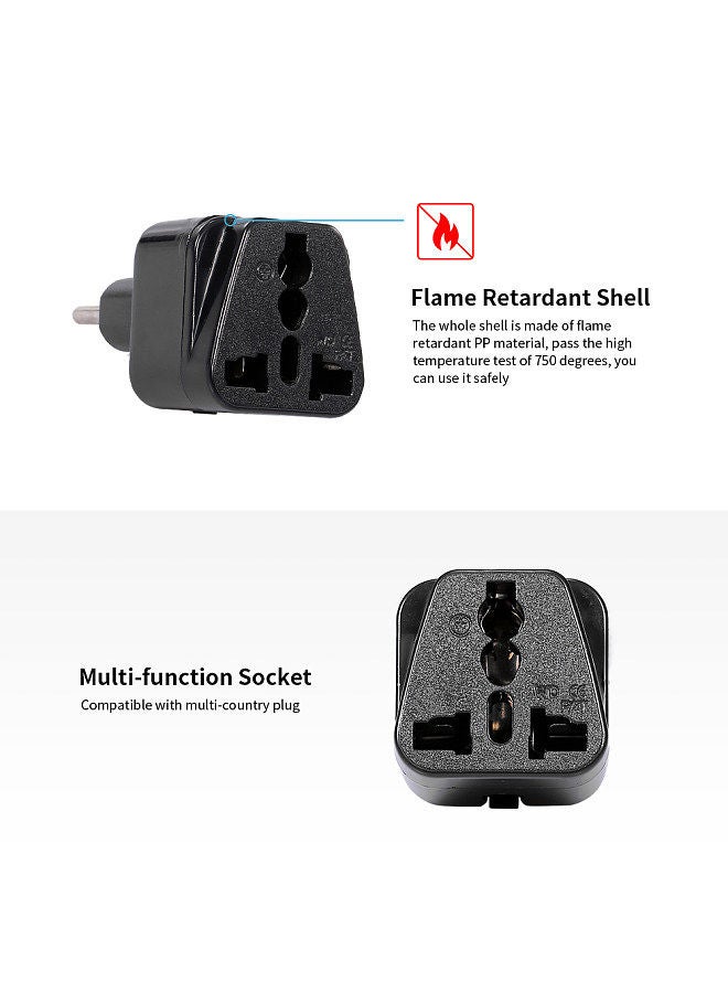 High Quality Swiss Embedded Conversion Plug 5-hole Adaptor Plug Swiss Plug to Universal Socket Travel Plug Adapter Black