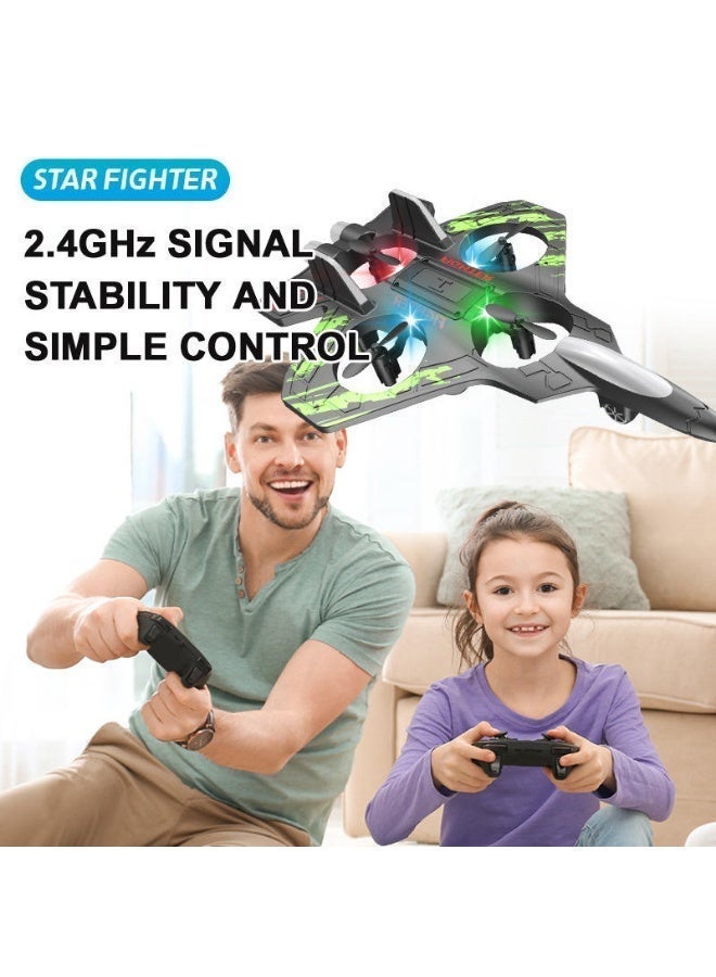 VONIQ RC Remote Control Airplane Toy with LED Lights for Kids, EPP Foam Aeroplane with High Range, Realistic Flying Aircraft Design, Flashing Lights, Rechargeable Battery, Durable Build, Action Play Airplane for Boys & Girls, VONIQ - Image 3