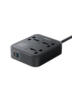 باورولوجي شريط طاقة بقوة 3250 واط مع 3 منافذ تيار متردد، ومنافذ USB-A وPD 30 واط USB-C / شحن متزامن / حماية مدمجة / مادة مقاومة للحريق / حماية مدمجة بفيوز 13 أمبير - أسود  - Image 1
