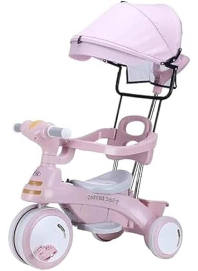 Nano Classic Kids Tricycle with Parent Push Handle – 3-in-1 Baby Trike with Canopy, Safety Guard, Storage Basket & EVA Wheels (1–5 Years) - Image 1