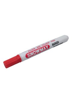 ماركة غير محددة Snowmay قلم تحديد طرف إزميل طرف إزميل فوري جاف مقاوم للماء الكتابة Xylene Toluene Free 12 قطعة عبوة باللون الأحمر  - Image 3