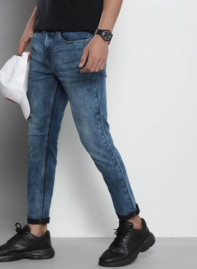 The Indian Garage Co Men Mid Rise Faded Slim Fit Jeans