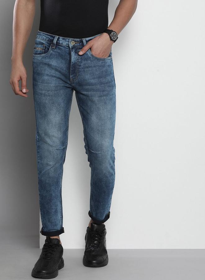 The Indian Garage Co Men Mid Rise Faded Slim Fit Jeans - Image 2