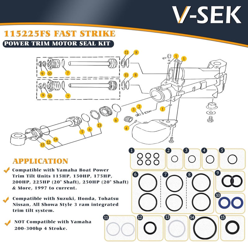 V-SEK Outboard Trim/Tilt Pin Wrench and Fast Strike Power Trim Tilt Seal Kit - Image 2