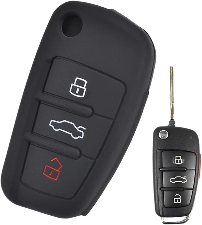 QASULER Silicone Car Key Fob Cover for Audi - Image 1