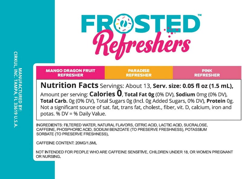 Cirkul Frosted Refreshers Variety Pack - Caffeine Flavor Water Mix, 6 Cartridges for 36 Drinks, Zero Sugar & Calories - Image 2