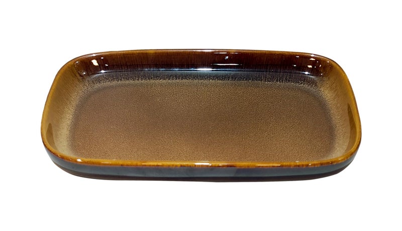 Lemon Tree Rectangle Shape Ceramic Stoneware Serving Platter for Kitchen & Dining (Brown) - Image 4