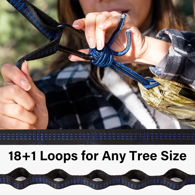 Kootek Camping Hammock 500 lbs Capacity, Portable Hammocks with Tree Straps & Attached Carry Bag, Camping Essentials Gear, Perfect for Outside Indoor Hiking Beach Backpack Travel - Image 5