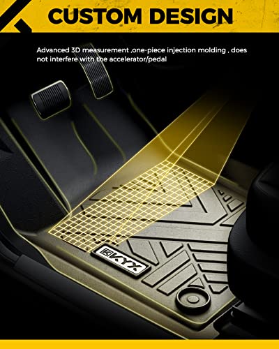 KYX حصائر أرضية KYX تناسب تويوتا كامري 2017 2016 2015 2014 2013 2012، تصميم حصائر أرضية بتقنية المسح ثلاثي الأبعاد، أمامية وخلفية، حماية ثقيلة مخصصة لجميع الأحوال الجوية، حصائر سيارات مقاومة للماء، ملحقات سيدان - Image 2