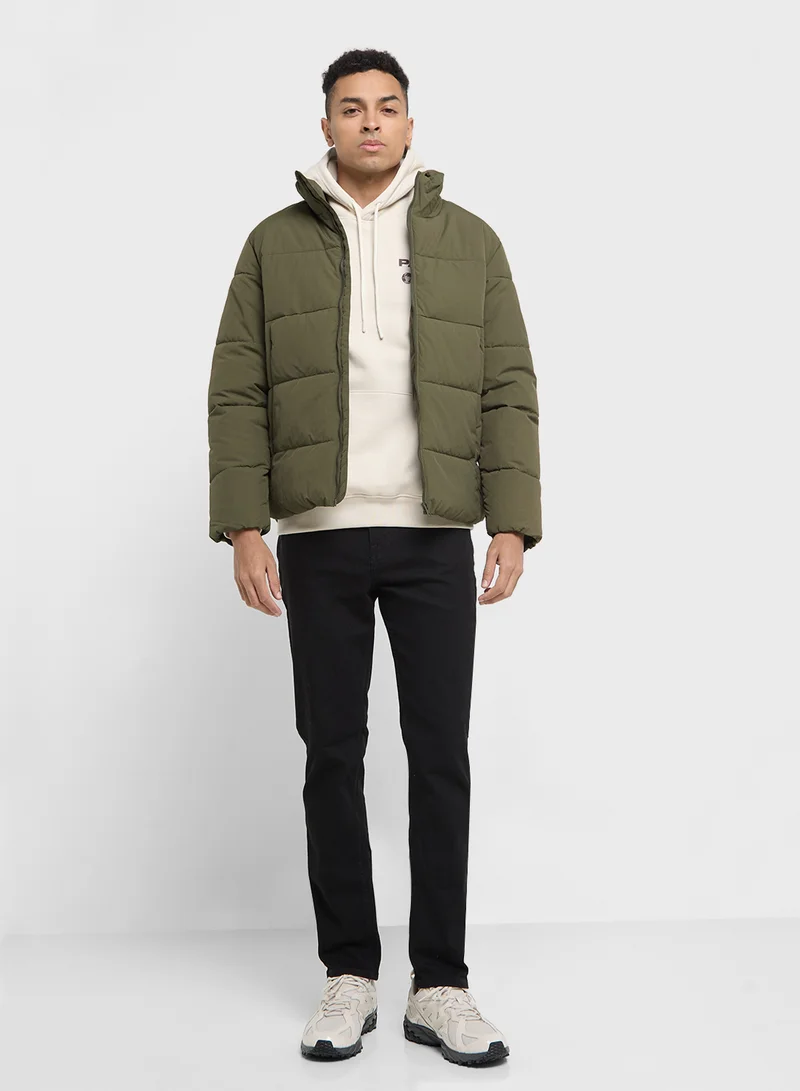 Only & Sons Globak Quilted High Neck Zip Through Jacket