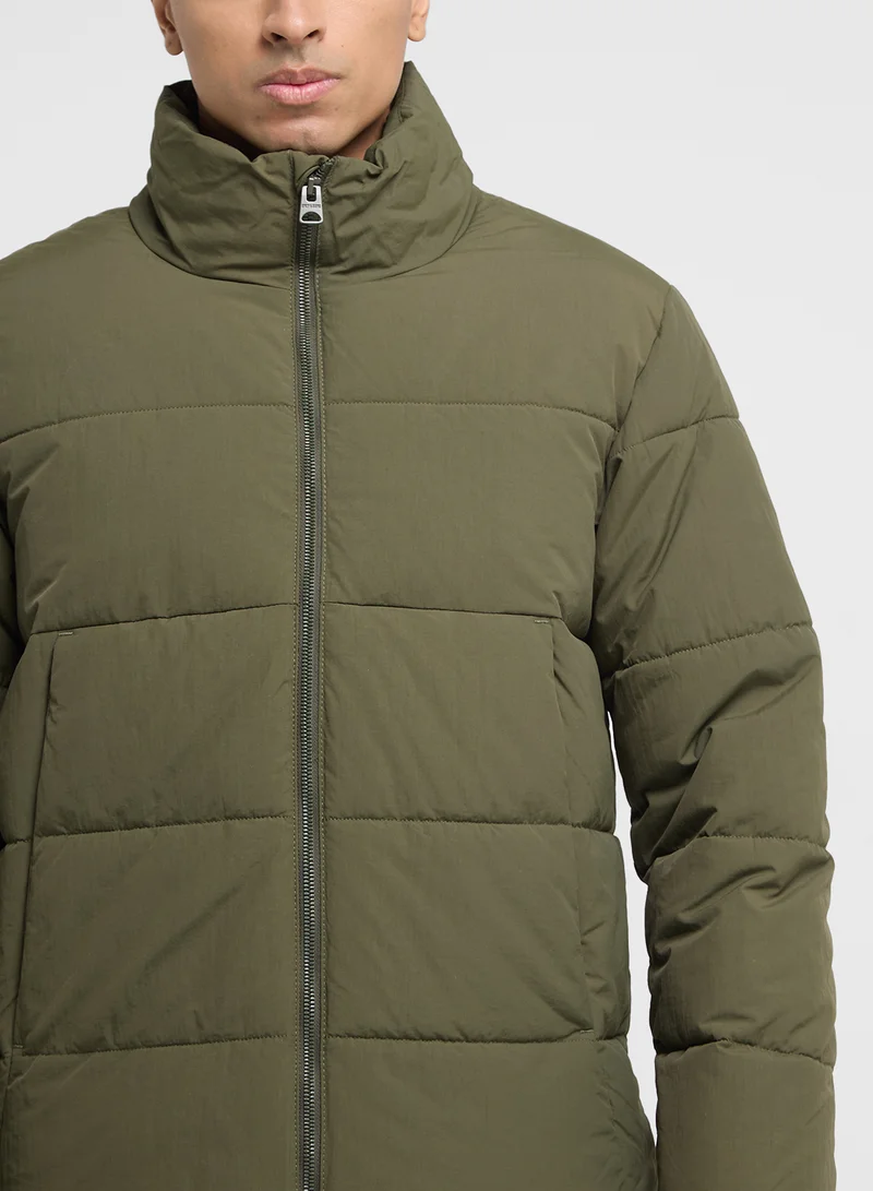 Only & Sons Globak Quilted High Neck Zip Through Jacket