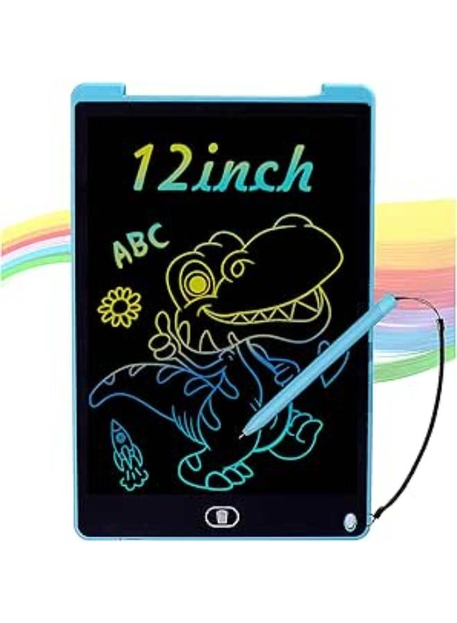 جهاز لوحي للكتابة LCD ملون للأطفال من نوبيس، 12 بوصة، مزود بمفتاح قفل، لوحة رسم لألعاب الأطفال من سن 3 سنوات فما فوق، هدايا عيد الميلاد (أزرق)