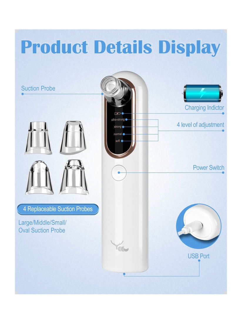 SYOSI Blackhead Remover Vacuum,Gentle and Effective Pore Cleanser spot pimple,Rechargeable Blackhead Sucker,Acne Comedone and Whitehead Extractor Tool,Upgraded Electric Facial Cleansing Beauty Tool  - Image 2