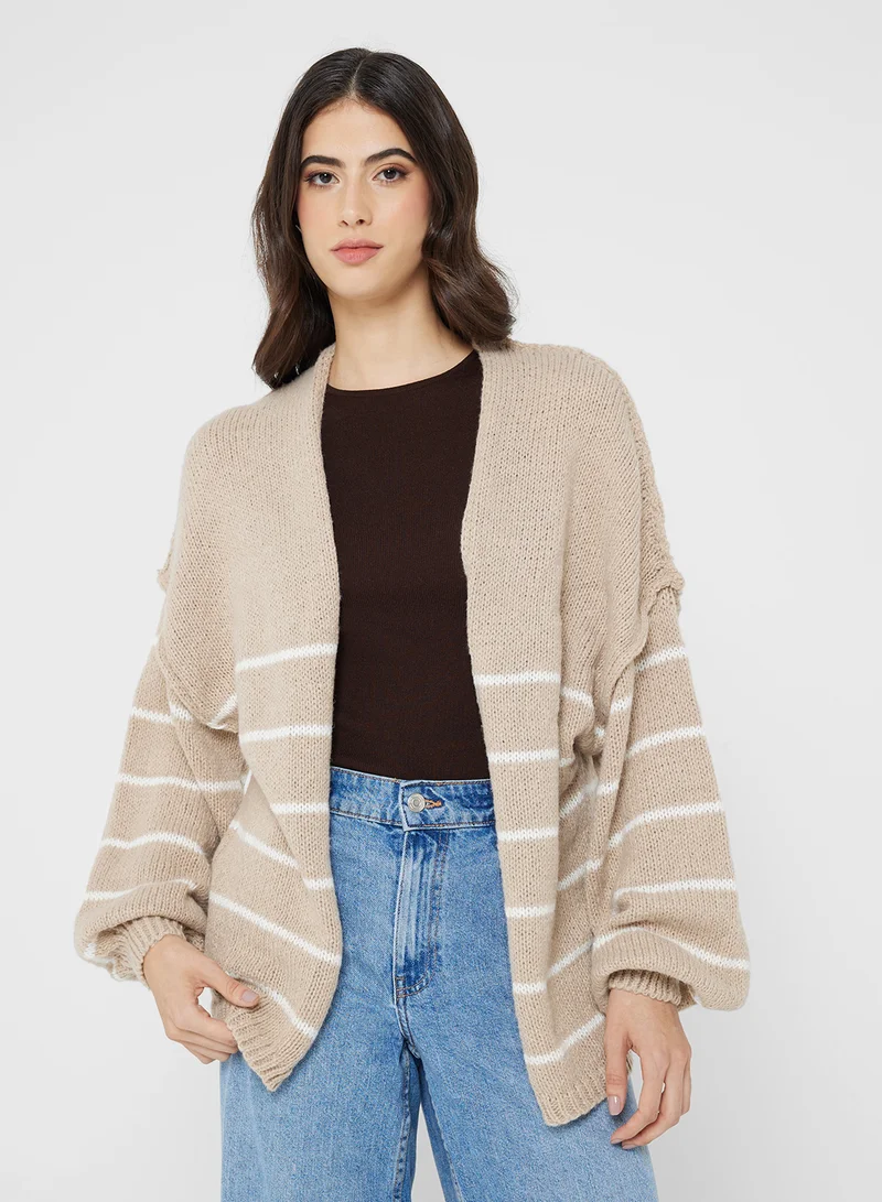 Ginger Oversize Knitted Stripe Shrug
