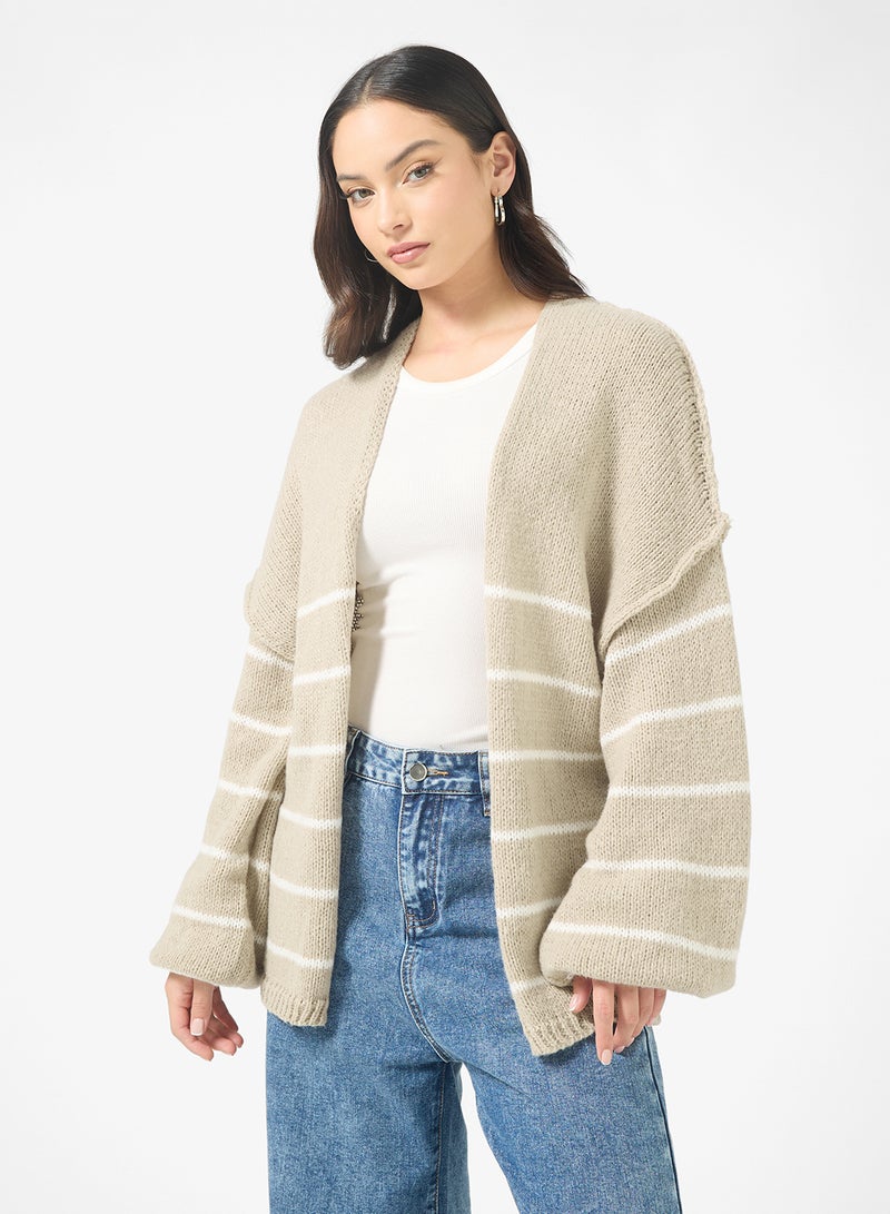 Ginger Oversize Knitted Stripe Shrug - Image 1