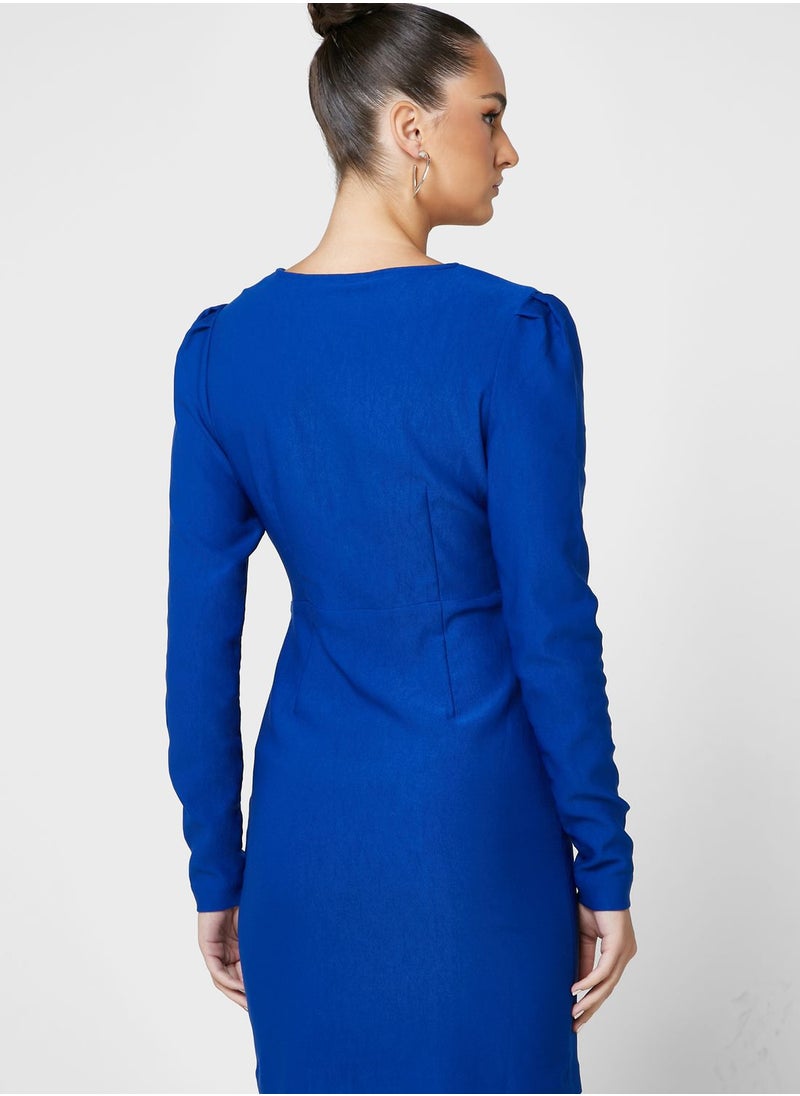 YAS - Surplice Neck Dress - Image 1