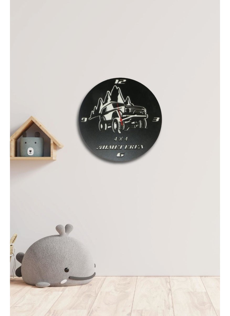 HELLOVE Personalized Children's Room Clock Wooden Wall Clock  - Image 1