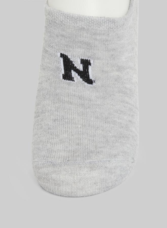 Styli Pack of 5- Letter Pattern No Show Socks - Image 3