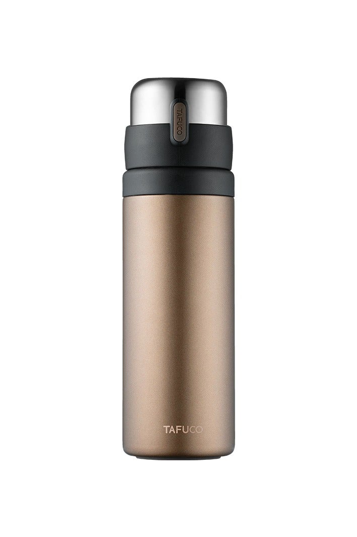 Tafuco Japanese Premium Quality Stainless Steel Water bottle- Thermos Bottle with tea infuser, Perfect Gift for Him and Her - 700ml – Brown Color - Image 1