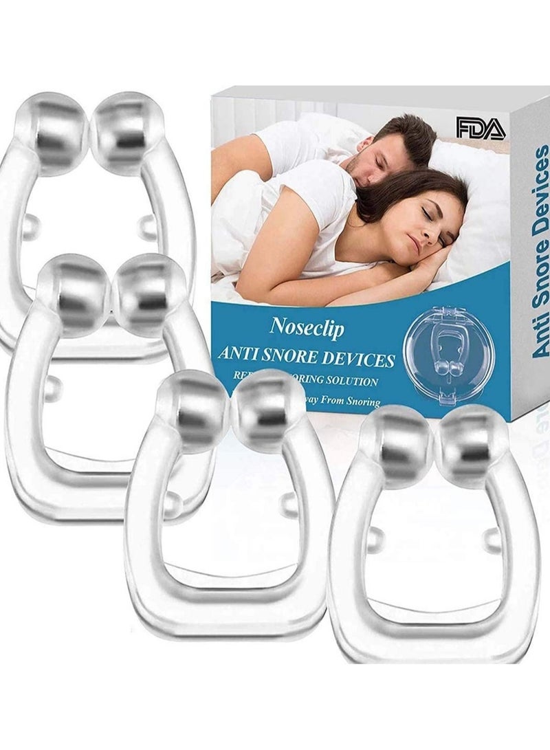 SYOSI 4 قطع أجهزة مضادة للشخير مشبك أنف سيليكون لتخفيف الشخير توقف موقّف مساعدات صامتة للرجال أو النساء موسع أنفي مغناطيسي لتسهيل التنفس نوم مريح - Image 1