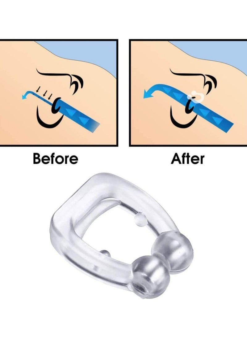 SYOSI 4 قطع أجهزة مضادة للشخير مشبك أنف سيليكون لتخفيف الشخير توقف موقّف مساعدات صامتة للرجال أو النساء موسع أنفي مغناطيسي لتسهيل التنفس نوم مريح - Image 3