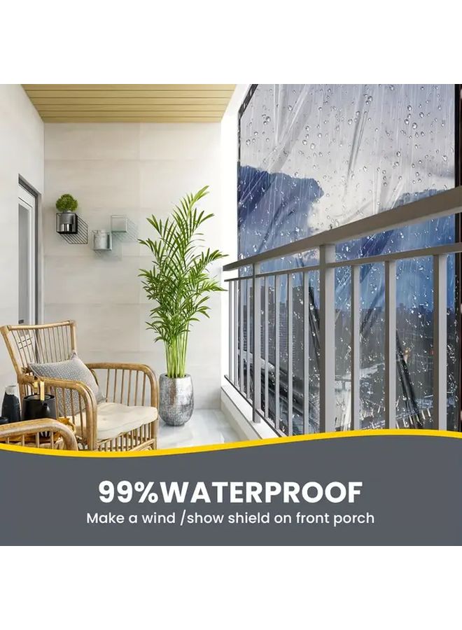 Large Transparent Tarp 400x300 cm Waterproof Rainproof Windproof Cover for Outdoor Garden Patio - Image 5