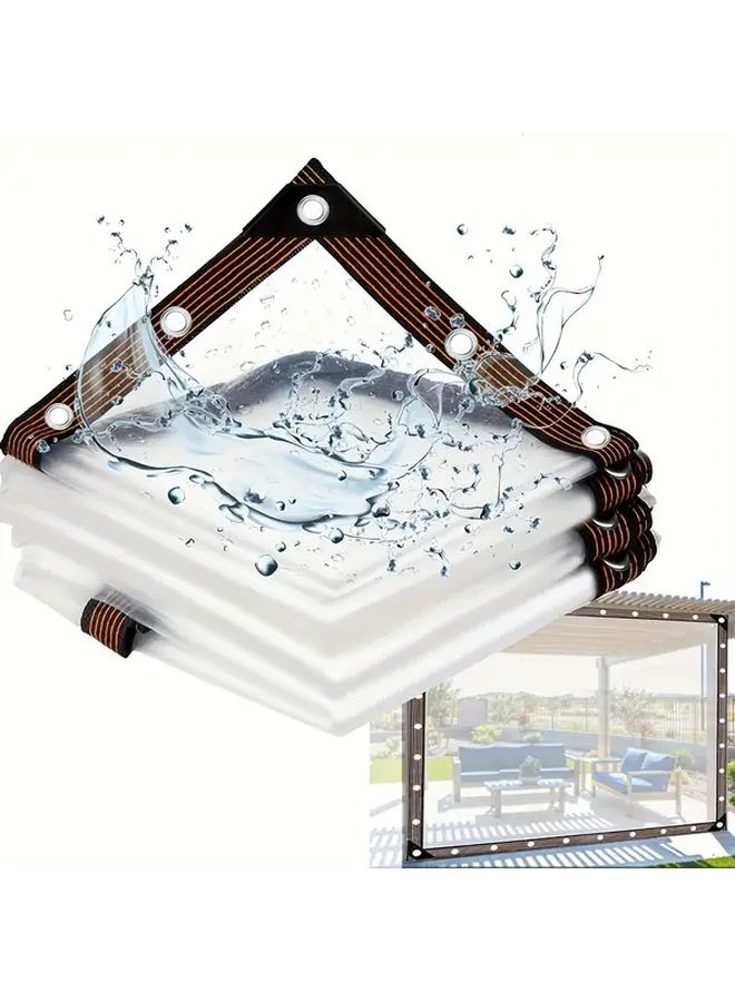 Large Transparent Tarp 400x300 cm Waterproof Rainproof Windproof Cover for Outdoor Garden Patio - Image 3