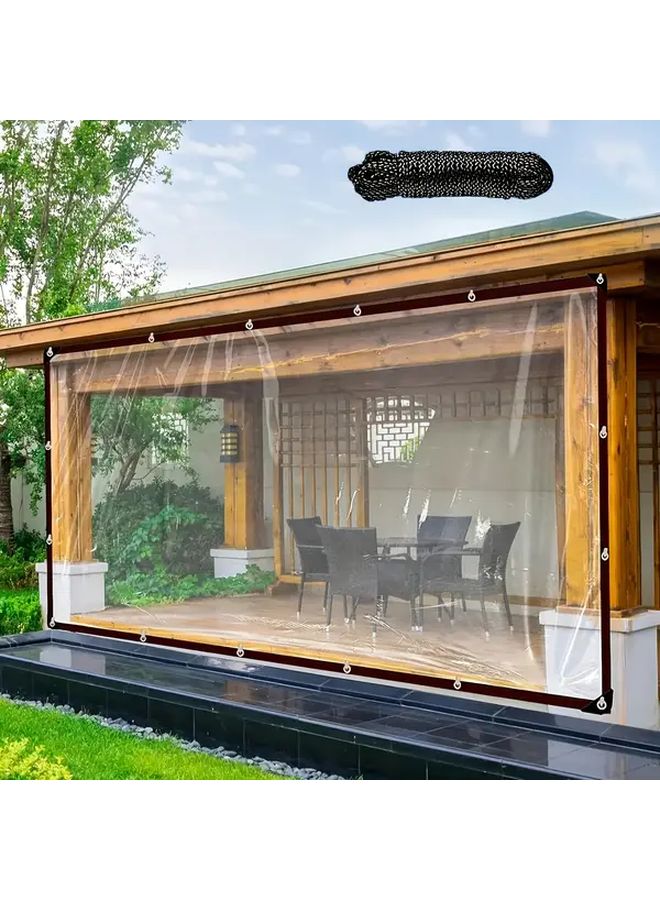 Large Transparent Tarp 400x300 cm Waterproof Rainproof Windproof Cover for Outdoor Garden Patio - Image 2