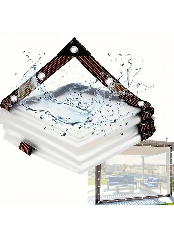 Large Transparent Tarp 400x300 cm Waterproof Rainproof Windproof Cover for Outdoor Garden Patio - Image 1