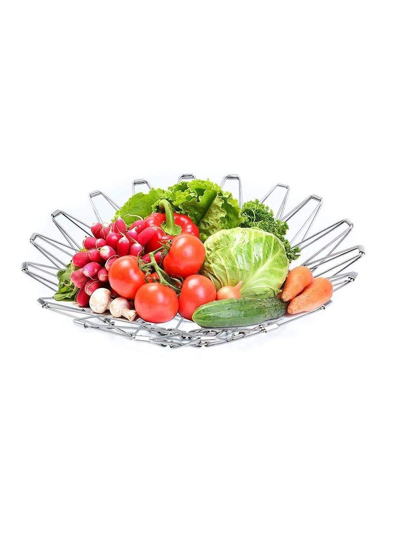 A TO Z A to Z Vegetable Fruit Basket Wire Bowl Foldable Basket for Stainless Steel Multipurpose UseFruitsDiningKitchenHome Dcor 8 Shapes  - Image 5
