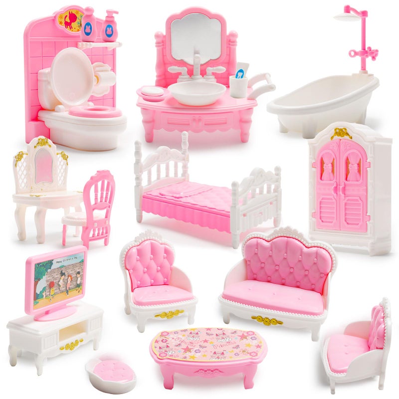 Aydinids 20 Pcs Mini Bathroom Set 112 Mini Living Room Set Miniature Accessories Miniature Furniture Accessories Model for Mini Dreamhouse - Image 2