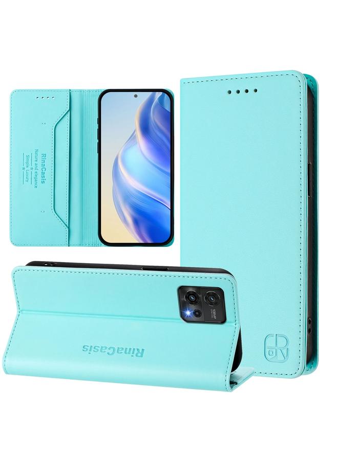 S-TOP Case For Motorola Moto G72 RC01 Dual-Folded Magnetic Suction RFID Leather Phone Case - Image 1