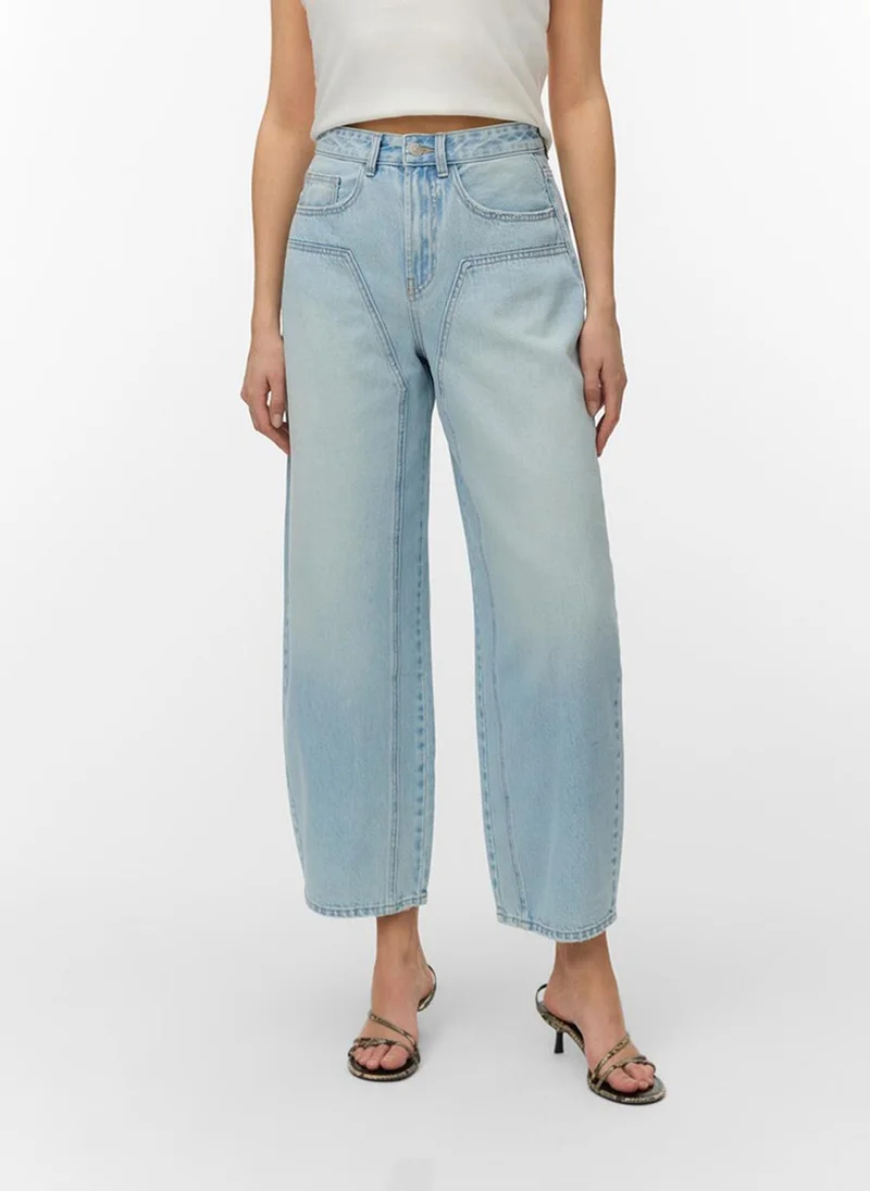 Vero Moda  VMZELDA High Rise Barrel Jeans for Women | Best Price UAE