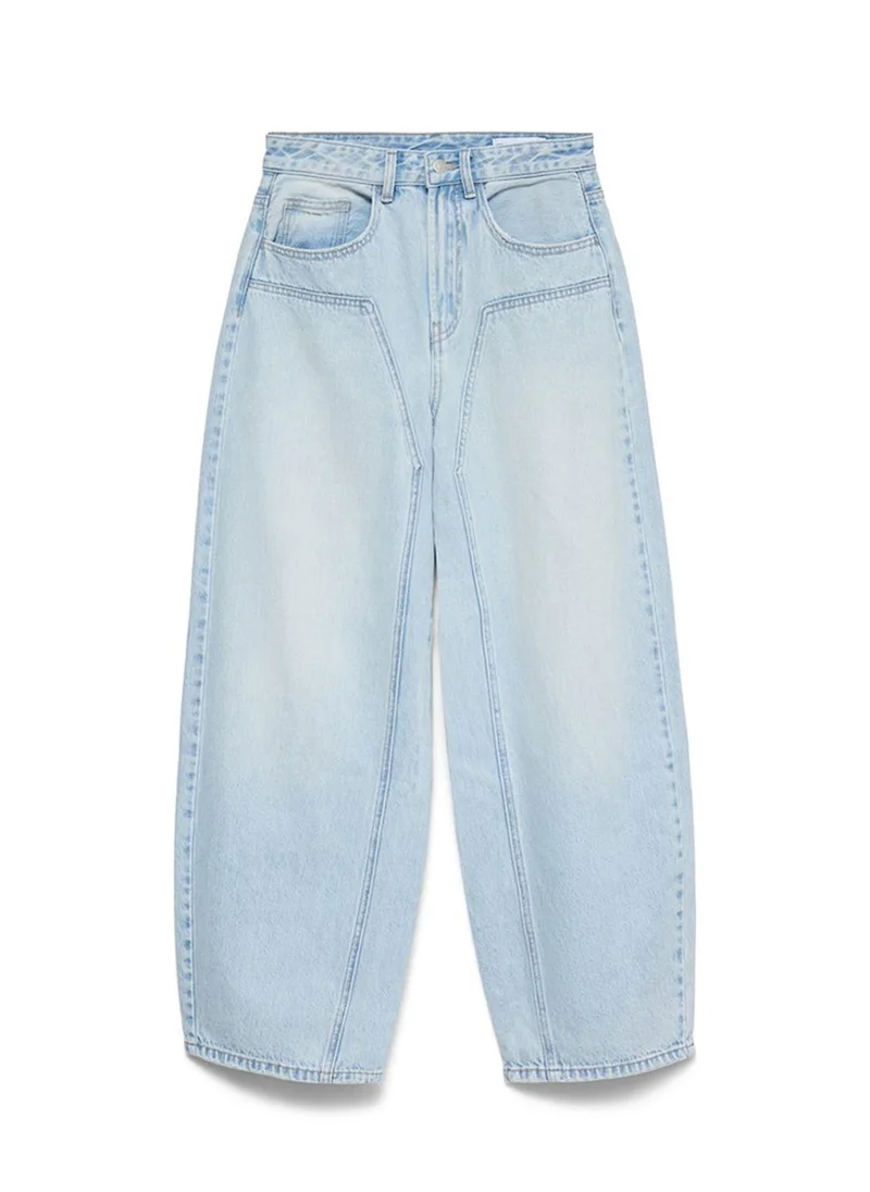Vero Moda  VMZELDA High Rise Barrel Jeans for Women | Best Price UAE