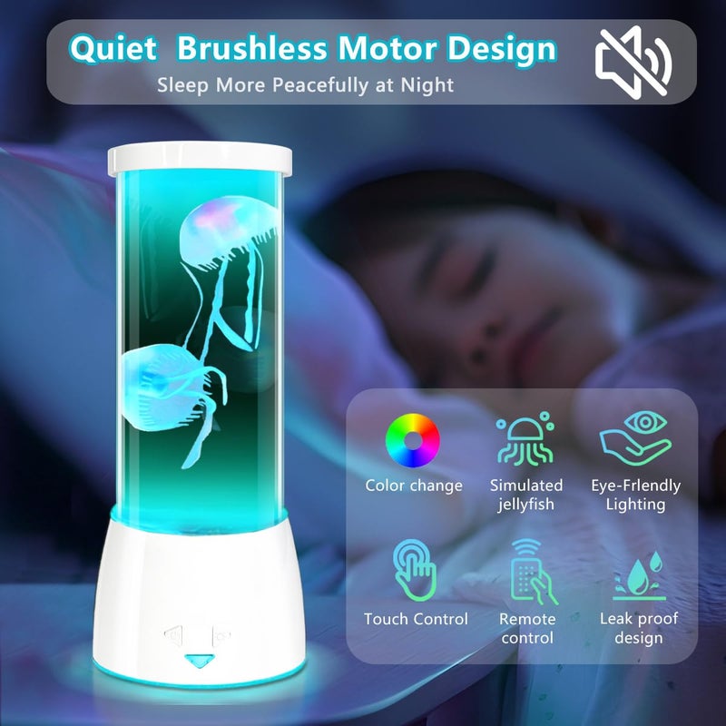 LEDHOLYT Jellyfish Lamp, Round LED Jelly Fish Aquarium Lamp with Color Changing Mood Light,Noiseless Night Light for Kids Men Women Home Deco Gift. - Image 5