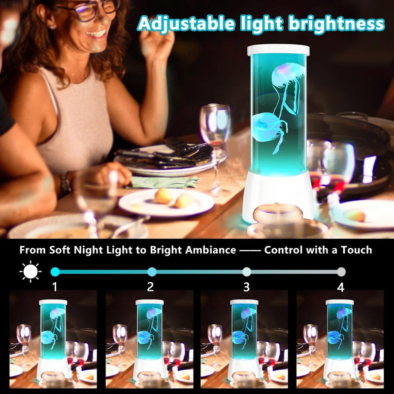 LEDHOLYT Jellyfish Lamp, Round LED Jelly Fish Aquarium Lamp with Color Changing Mood Light,Noiseless Night Light for Kids Men Women Home Deco Gift. - Image 2