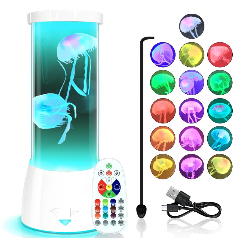 LEDHOLYT Jellyfish Lamp, Round LED Jelly Fish Aquarium Lamp with Color Changing Mood Light,Noiseless Night Light for Kids Men Women Home Deco Gift. - Image 1