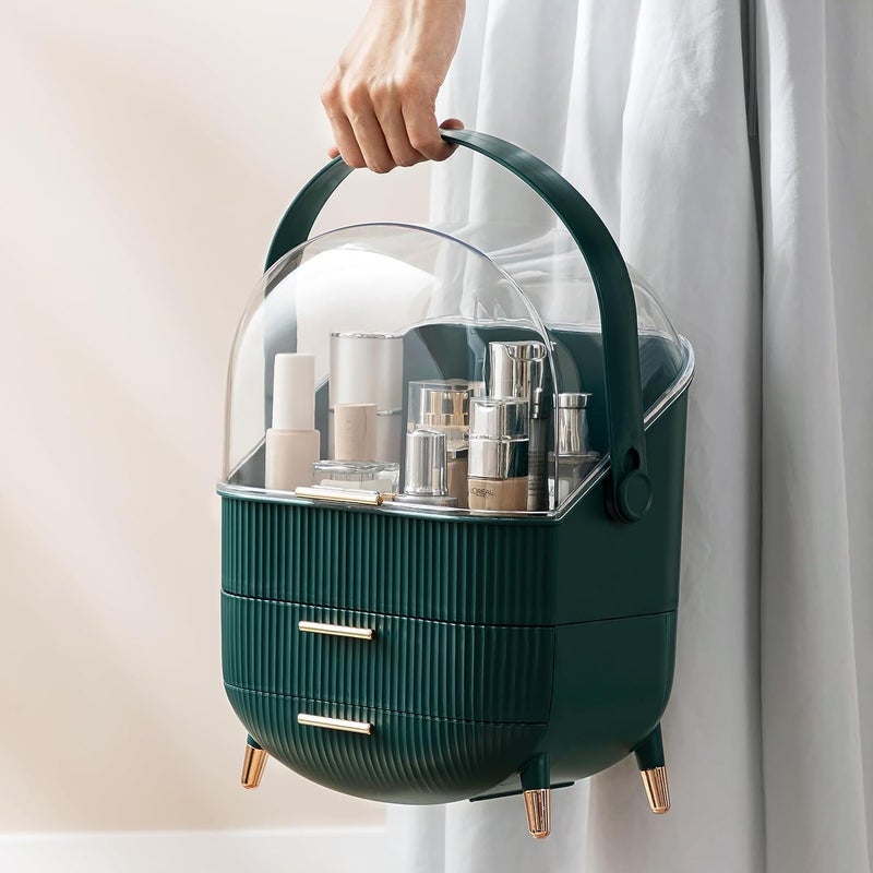 Snivy Snivy Acrylic Cosmetic Storage Box with Transparent Lid, Large Makeup Organizer with Drawers & Portable Handle, Waterproof, Dustproof Dressing Case For Countertop, Bathroom  - Image 5