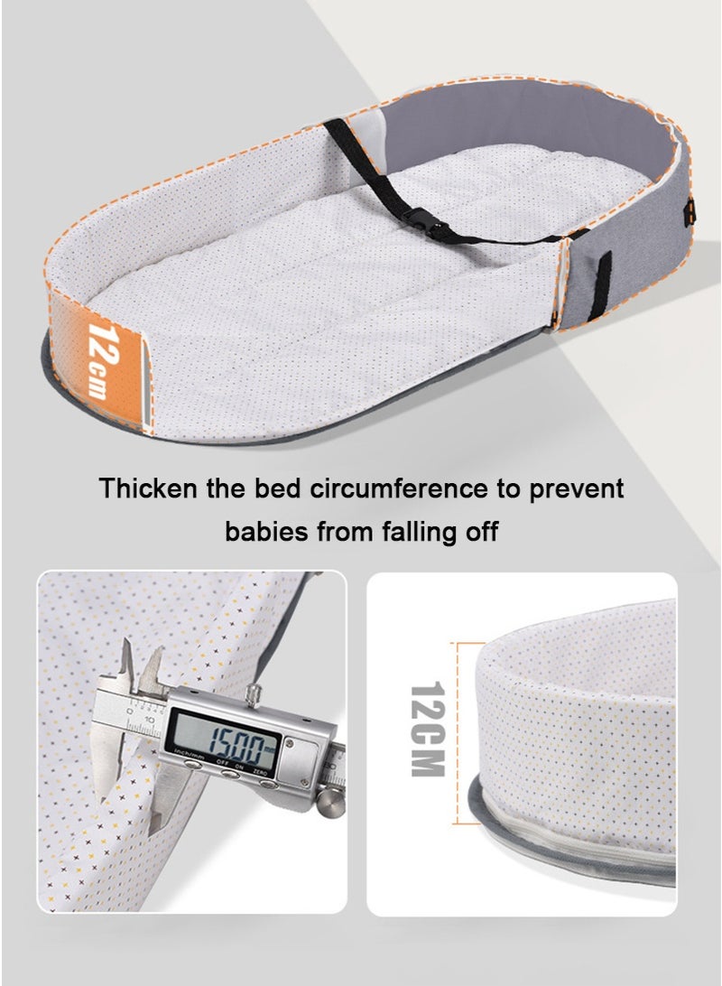 تابيت طفل السفر سرير مع البعوض الشبكة والمسجدة, خيمة الطفل القابلة للطي, سرير السفر الغسيل بيونيك سرير مهد التنفس سرير, سرير الطفل المحمولة, سرير الطفل القابل للطي مع البعوض الشبكة (الرمادي) - Image 5