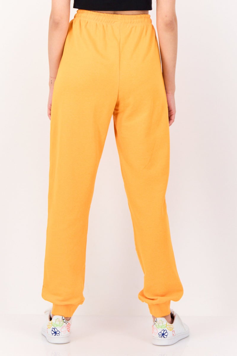 ONLY Women Regular Fit Graphic Print Sweatpants, Orange - Image 4