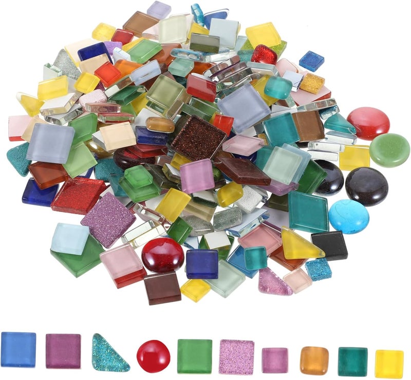 VILLCASE 500g Mixed Tiles for Home Decor Smooth Craft Pieces for Bathroom and Kitchen Decoration - Image 1