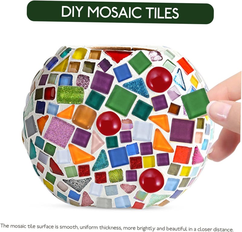 VILLCASE 500g Mixed Tiles for Home Decor Smooth Craft Pieces for Bathroom and Kitchen Decoration - Image 5