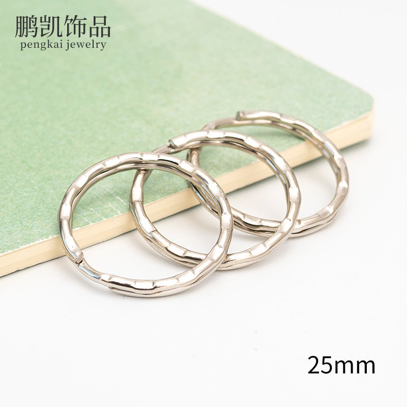 25mm Rose Gold Metal Keychain Rings Flat Automotive Key Accessories 25mm Guangzhou embossed key ring [1] 
