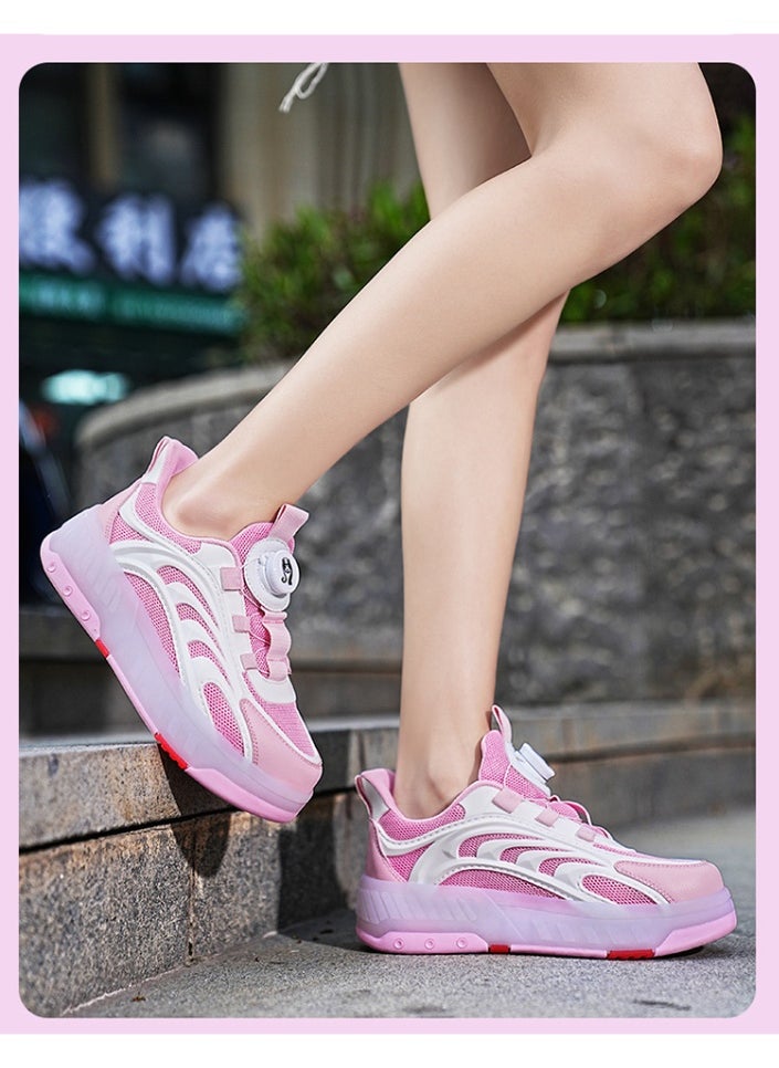 NIBEMINENT LED Flash Light Sneaker Skate Shoes with Wheels USB Charging Roller Skates Shoes  - Image 2