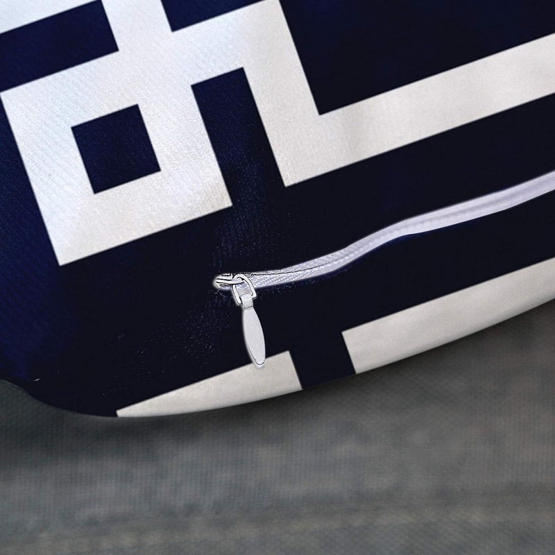 Emvency Throw Pillow Cover Cute Preppy Navy Blue and White Greek Key Girly Decorative Pillow Case Home Decor Square 20 x 20 Inch Pillowcase - Image 3
