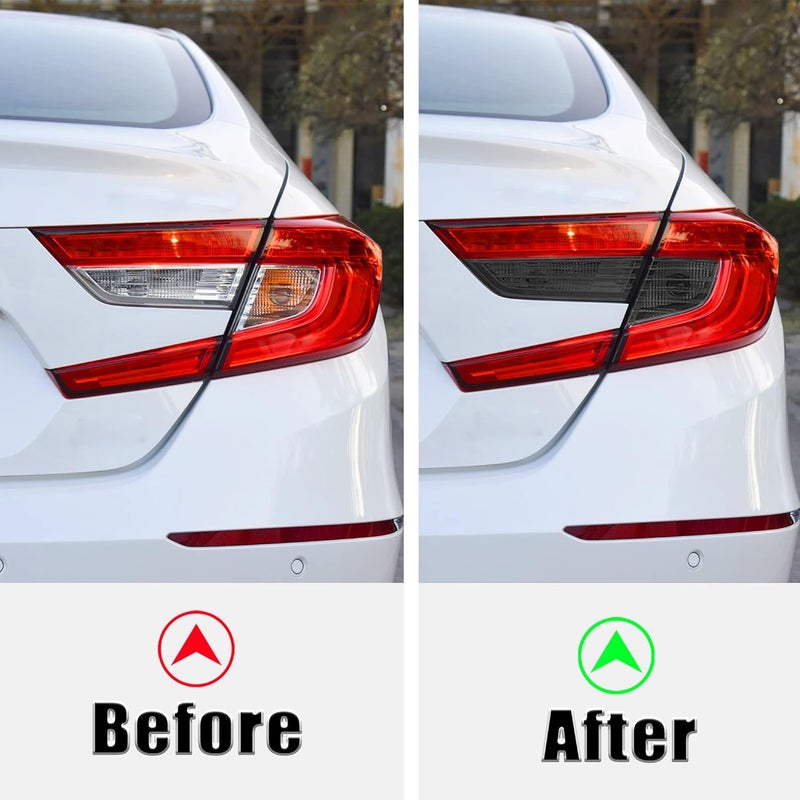 TOMALL Vinyl Smoke Tint Turn Signal Reverse Light Films Compatible with Honda 10th Accord 2018-2020 PreCut Car Tail Light Transmission Stickers Exterior Decoration (20% Dark Black) - Image 4